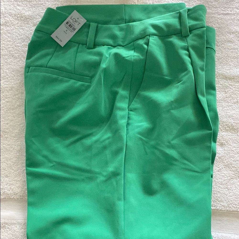LOFT Green Petite Peyton Trousers (High Rise)